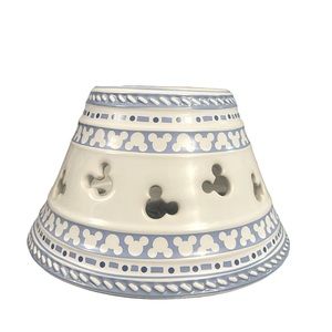 Disney Candle Shade Jar Topper Gourmet Mickey Mouse White Blue Ears Cut-Outs